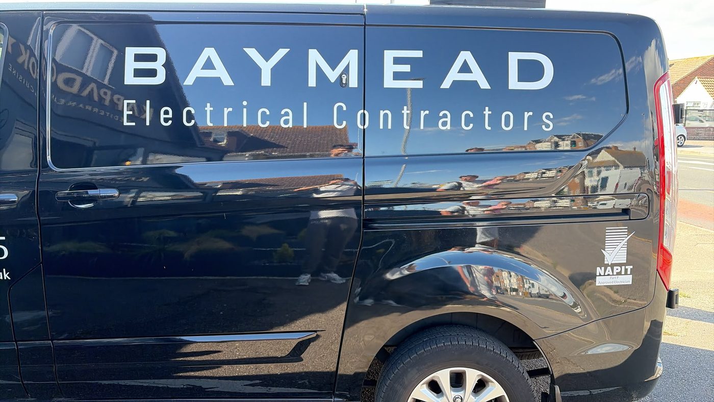 Baymead Electrical Contractors’ branded van in Peacehaven