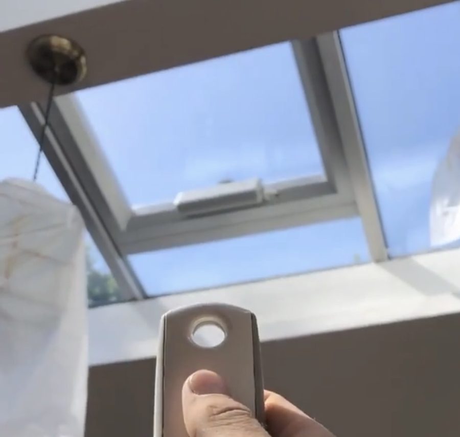 Remote-controlled electric Velux roof window installed by Baymead Electrical Contractors